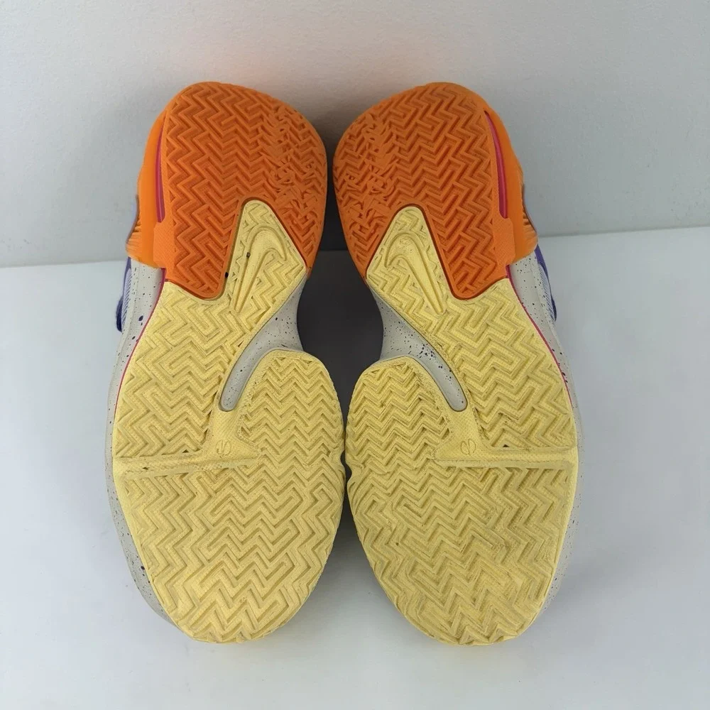 Nike LeBron Witness 7 GS Action Grape Vivid Orange Basketball Shoes 6Y